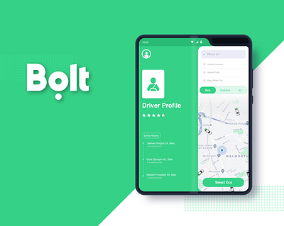 Bolt Taxify App for Galaxy Fold app application bolt design galaxy fold ux