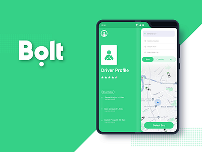 Bolt Taxify App for Galaxy Fold app application bolt design galaxy fold ux