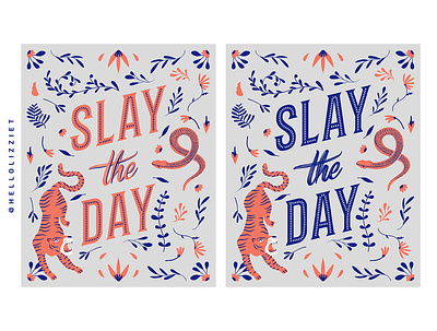 SLAY THE DAY illustration positive quote quote showusyourtype type design typeface typematters typographic typography typography art