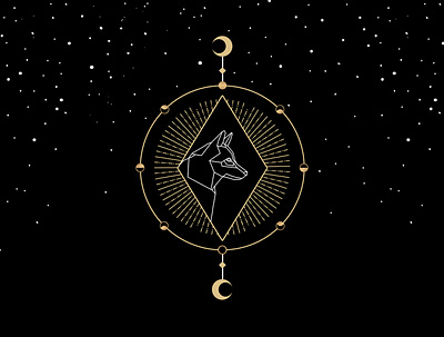 the wolf celestial geometric illustration geometric art graphic design illustration illustrator moon phases tattoo tribal vector wolf wolf and moon wolf illustration