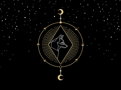 the wolf celestial geometric illustration