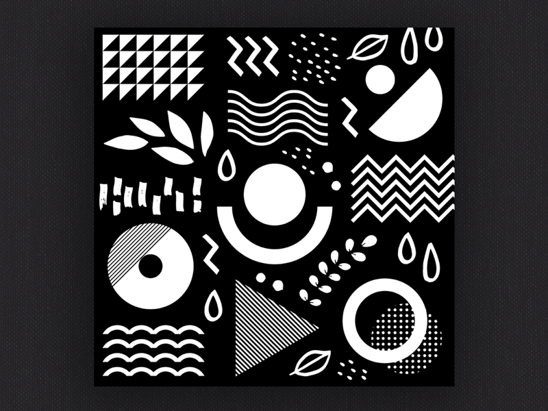 Black and white abstract geometric 1 vector hand drawn shapes black and white pattern geometric abstract