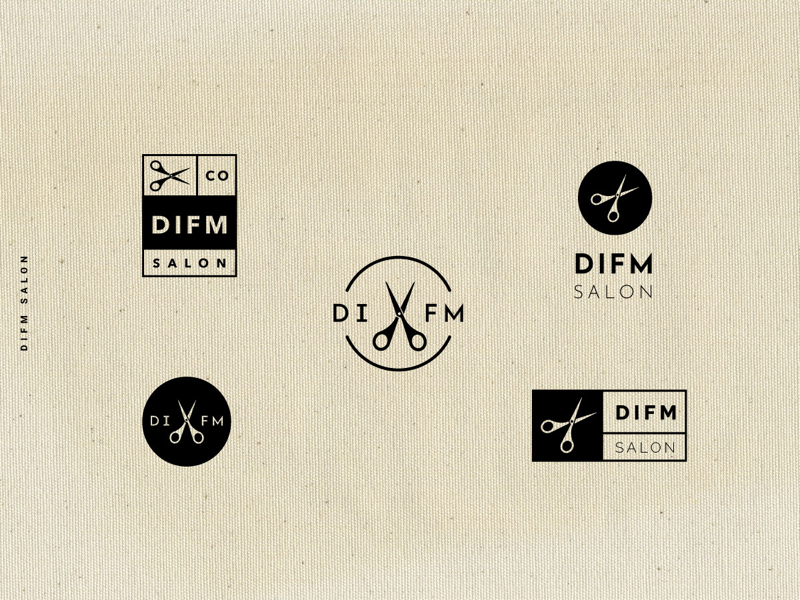 DIFM Salon logo design exploration brand design branding logo designs logo typography graphic design