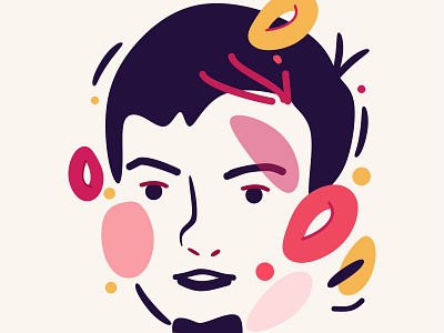 bubble face design flat illustration vector