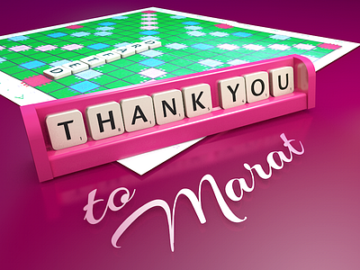 Dribbble Thankyou dribbble invitation scrabble thanks