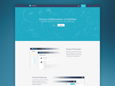 Messagehive Home blue landing minimal web app