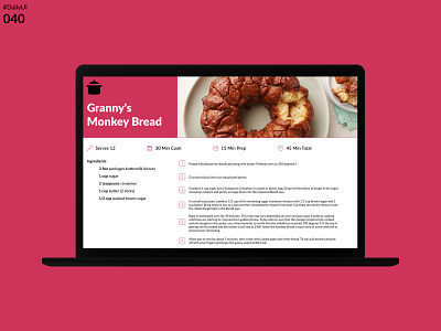 DailyUI 040 - Recipe