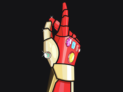 Iron Man's Infinity Gauntlet art color design endgame flat illustration infinity iron ironman marvel minimal vector