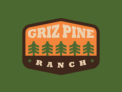 GRIZZ PINE RANCH farm logo pine trees pines texas