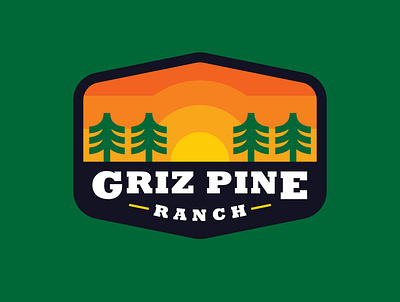 GRIZZ PINE RANCH branding pine trees pines ranch sunset sunset logo texas trees