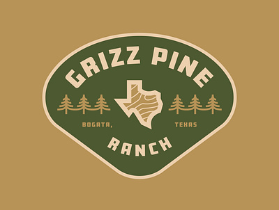 GRIZZ PINE RANCH branding logos pine pine tree pine trees pines ranch texas tree logo