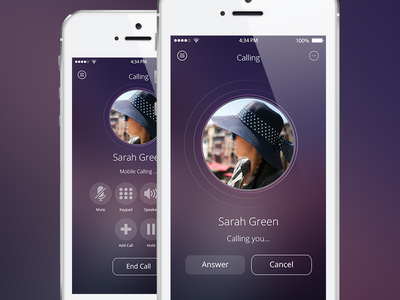 Kitovu IOS 8 Calling Screens calling design falt ios8 ui