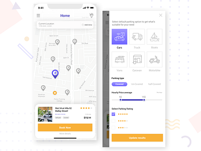 Parking App Home screen app design home screen mobile parking app ui uiux ux