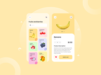 Fruits and Berries Shop - Mobile App design fruit mobile app shop ui