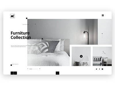 Concept of Furniture site in black and white black black white blackandwhite design furniture furniture store furniture website minimal minimalism ui web web design website website design