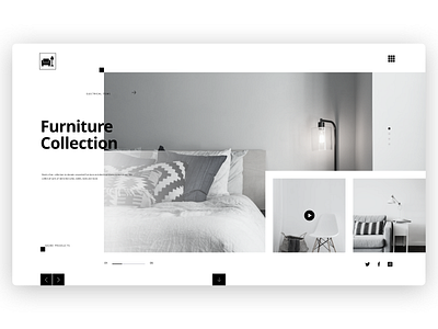 Concept of Furniture site in black and white