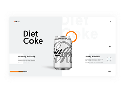 DietCoke in light colors black white black and white blackandwhite cocacola coke cola design elegant gray light minimal simple ui ui web ui web design webdesign website design white