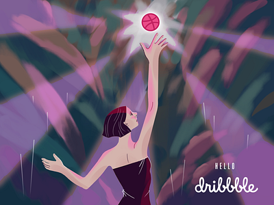 Hello, Dribbble! character debut debutshot girl hello dribbble illustration shot