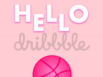 Hello Dribbble! animated dribbble hello neon pink purple