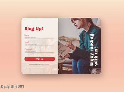 Daily UI Challenge #001 - Sign Up Page app dailyui design web