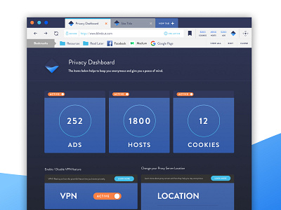 Privacy Dashboard browser dark ui dashboad ui webapp
