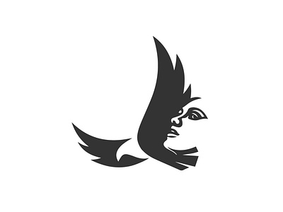 Bird and Human Face Logo Concept