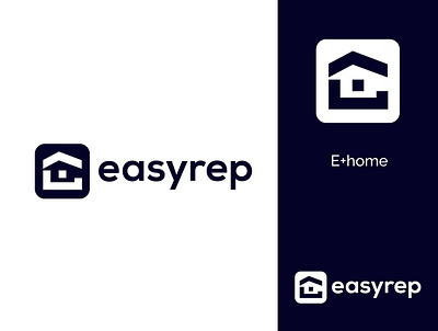 Easyrep logo design abstatct logo decor design dev e flatlogo home house logo illustration letter logo logo logo design minimal minimalist logo realestate ui