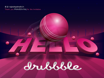 Hello Dribble！ branding clean design flat identity illustration illustrator lettering logo minimal typography vector web