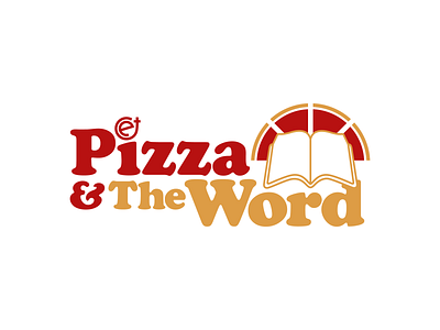Pizza and the Word Logo bible branding christian church design identity illustration logo logo design oklahoma pizza typography vector