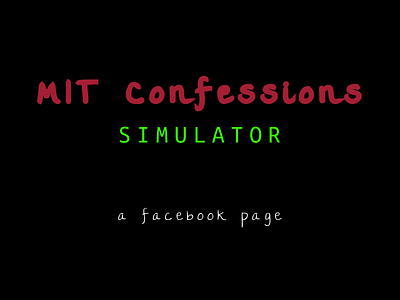 MIT Confessions Simulator Poster