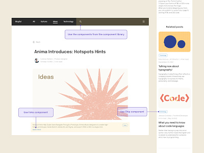 Blog template with Anima components blog blog template css export code figma to code html
