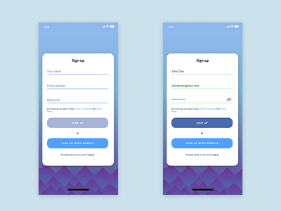 Daily UI: Day 1 Sign Up