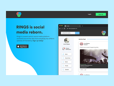 Rings Desktop: Landing Page