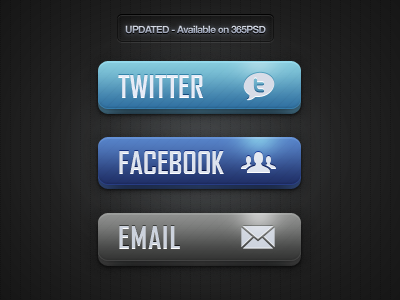 3D Share Buttons - Updated! blue buttons css email facebook grey share twitter website