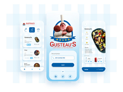 Gusteau's Restaurant alfredo linguini anton ego anyone can cook auguste gusteau cafe figma mobile application online food delivery order food ratatouille remy ratatouille restaurant ui