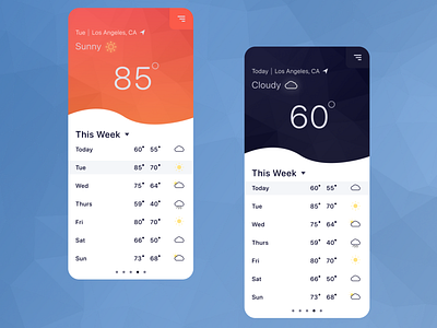 Weather App app dailyui design gradient ios ui ux vector weather weather app website