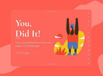 You did it, February Challenge app celebrate congrats dailyui design february gradient ios ui ux vector website