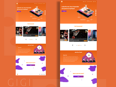 Pick-Up Basketball App Landing Page design gradient hero image hero section illustration isometric landing page ui ux vector website