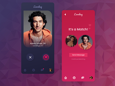 Daily UI Dating App app dailyui dating dating app design gradient ios ui ux vector website