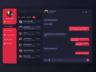 Direct Messaging chat colorful dailyui dash dashboad design direct messaging gradient message ui ux vector website