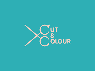 Cut & Colour branding clean design flat logo minimal typography vector