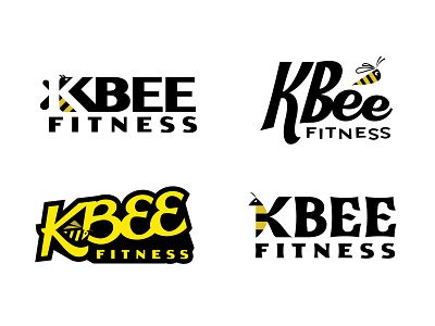 KBee Fitness art deco art nouveau bee bee hive bumble bee custom type fitness fitness logo gym gym logo hand lettered hand lettered logo hand lettering handlettering retro retro design retro logo victorian vintage yellow