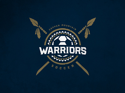 Copper Mountain Warriors SC crest logo design soccer sports