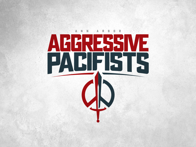 CFFL Ann Arbor Aggressive Pacifists illustration typography fantasy football football design logo sports design sports