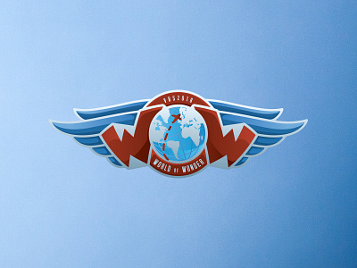 World of Wonder Logo airplane flight illustration logo logo design travel vbs wings world