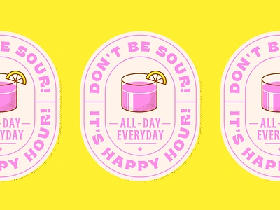 Happy Hour pt. 1 cocktail happy hour illustration sticker type typography vector