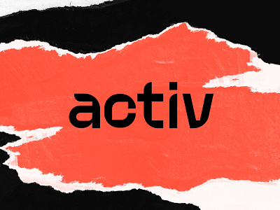 activ logo branding design distressed logo red rip tear type type design vector