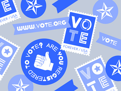 VOTE! blue design illustration stamp sticker vector vote