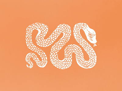snake illustration linocut print printmaking snake stamp stamping
