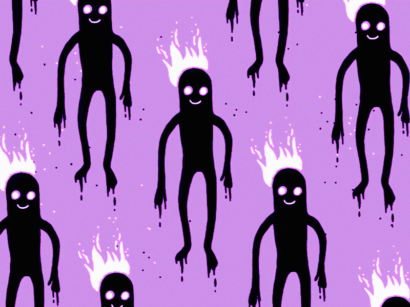 Spooky Season animation illustration melting pattern purple repeat skeleton vector